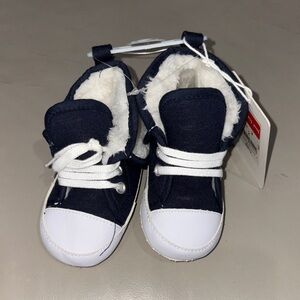 Cozy Navy and White Kids Sneakers